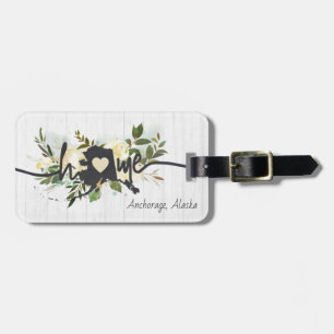 Étiquette À Bagage Alaska State Personnalisé Votre Ville D'Origine Ru