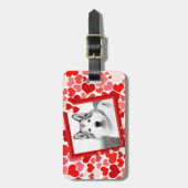 Étiquette À Bagage Alaskan Malamute Chien Valentines Coeur (Devant Vertical)