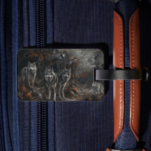 Étiquette À Bagage Alaskan Malamute Halloween Night Doggy Délice