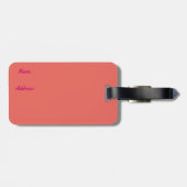 Étiquette À Bagage Album carré moderne rose (Dos horizontal)