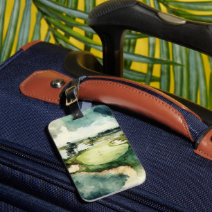 Étiquette À Bagage Album de golf de l'aquarelle artistique