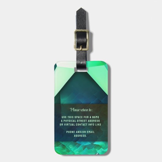 Étiquette À Bagage Alchimie d'émeraude Abstraite Aventures énergétiqu (Devant Vertical)