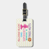 Étiquette À Bagage Alerte de super héros d'allergie de noix pour la (Devant Vertical)