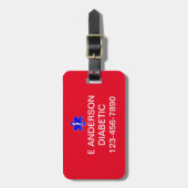 Étiquette À Bagage Alerte d'urgence d'identification Médicale personn (Devant Vertical)