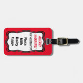 Étiquette À Bagage Alerte faite sur commande d'allergie (Devant horizontal)