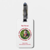 Étiquette À Bagage Alerte Médicale d'allergie alimentaire faite sur (Dos Vertical)