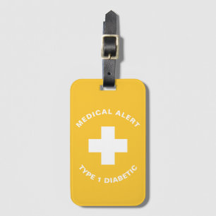 Étiquette À Bagage Alerte Médicale personnalisée Diabète Cadeau Diabè