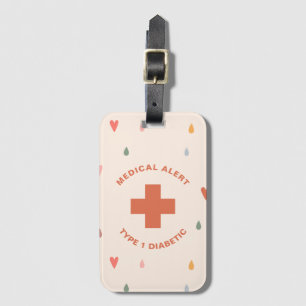 Étiquette À Bagage Alerte Médicale personnalisée Diabète Cadeau Diabè