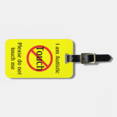 Étiquette À Bagage Alerte médicale sur l'autisme Info complète Non To (Devant horizontal)