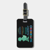 Étiquette À Bagage Alerte multiple personnalisable de super héros (Devant Vertical)