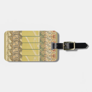 Étiquette À Bagage Alfonse Mucha Papier Peint Floral Art Nouveau Coqu