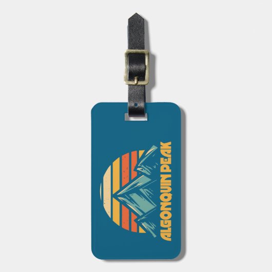 Étiquette À Bagage Algonquin Peak Retro Turquoise (Devant Vertical)
