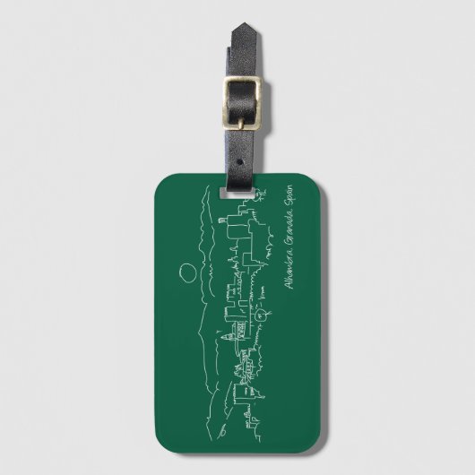 Étiquette À Bagage Alhambra coucher de soleil (Devant Vertical)