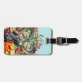 Étiquette À Bagage Alice en collage du pays des merveilles, ajoutent (Devant horizontal)