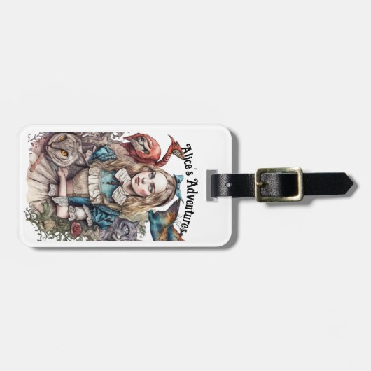 Étiquette À Bagage Alice's Adventures (texte modifiable) (Devant horizontal)