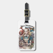 Étiquette À Bagage Alice's Adventures (texte modifiable) (Devant Vertical)