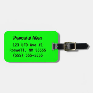 Étiquette À Bagage Alien du panneau de la paix