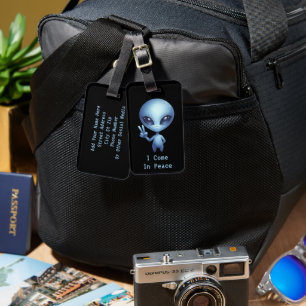 Étiquette À Bagage Alien - Je Viens En Paix