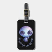 Étiquette À Bagage Alien – Salutations Terriens (Devant Vertical)