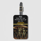 Étiquette À Bagage Aliens enquêtent sur la zone 51 Secrets (Devant Vertical)