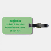 Étiquette À Bagage Aligator de crocodile drôle avec dessin animé (Dos horizontal)