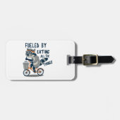 Étiquette À Bagage Alimenté En Mangeant Toutes Les Choses Racoon Cycl (Devant horizontal)