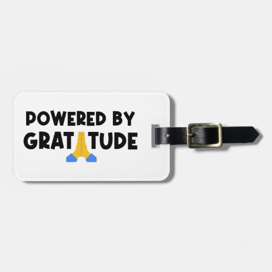 Étiquette À Bagage Alimenté par la gratitude (Devant horizontal)