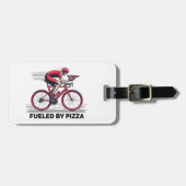 Étiquette À Bagage Alimenté Par Pizza Cyclist (Devant horizontal)