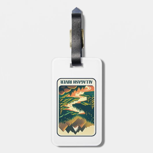 Étiquette À Bagage Allagash River Maine Colors (Dos Vertical)