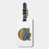 Étiquette À Bagage Aller Au Sun Road Montana Retro (Devant Vertical)