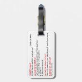 Étiquette À Bagage Allergie ID/ICE d'arachide (Dos Vertical)
