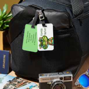 Étiquette À Bagage Alligator en chemise tropicale