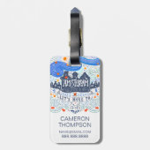 Étiquette À Bagage Allons à Amsterdam (Dos Vertical)