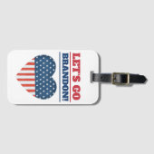 Étiquette À Bagage "Allons Brandon !" Drapeau Heart American (Devant Horizontal)