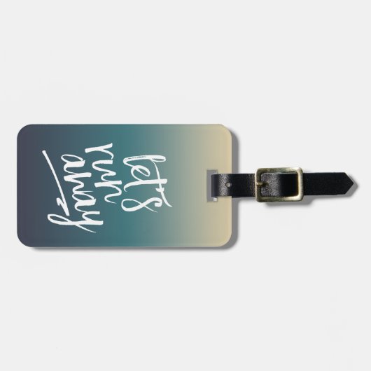 Étiquette À Bagage Allons-y | Dreamy Blue Ombre (Devant horizontal)