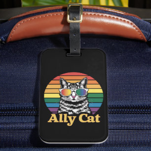 Étiquette À Bagage Ally Cat LGBT Rainbow Flag LGBTQ Cadeau