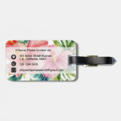 Étiquette À Bagage Aloha Aloha Hawaiian Red Flowers Nom du script (Dos horizontal)