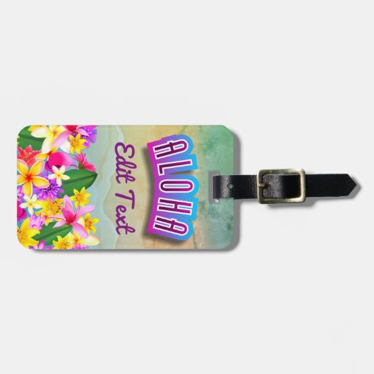 Étiquette À Bagage Aloha d'Hawaï (Devant horizontal)