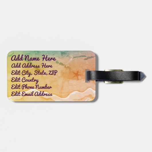 Étiquette À Bagage Aloha d'Hawaï (Dos horizontal)