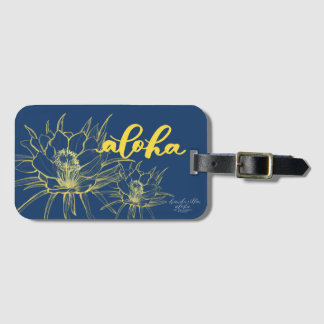 Étiquette À Bagage Aloha étiquettes jaunes bleues de bagage de cierge