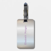 Étiquette À Bagage Aloha Hawaiian Ananas, Argent (Dos Vertical)