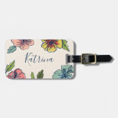 Étiquette À Bagage Aloha Hawaiian Flowers (Devant horizontal)