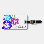 Étiquette À Bagage Aloha Hawaiian Hibiscus Fleurs (Devant horizontal)