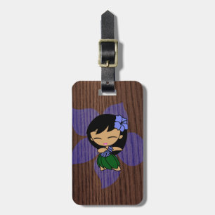 Étiquette À Bagage Aloha Honeys Hawaiian Hula Girl Faux Wood