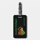 Étiquette À Bagage Aloha ketmie tropicale sur l'obscurité (Dos Vertical)