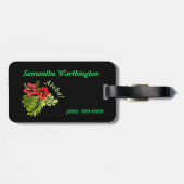 Étiquette À Bagage Aloha ketmie tropicale sur l'obscurité (Dos horizontal)