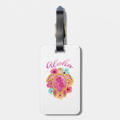 Étiquette À Bagage Aloha tortue de mer tropicale de Honu (Dos Vertical)