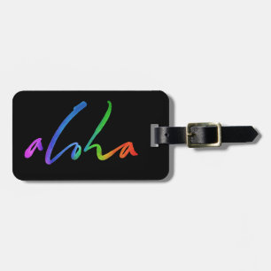 Étiquette À Bagage Aloha Tropical Lettering Hawai'i Calligraphie
