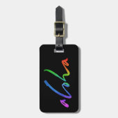 Étiquette À Bagage Aloha Tropical Lettering Hawai'i Calligraphie (Devant Vertical)