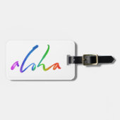 Étiquette À Bagage Aloha Tropical Letters Hawaii Calligraphie (Devant horizontal)
